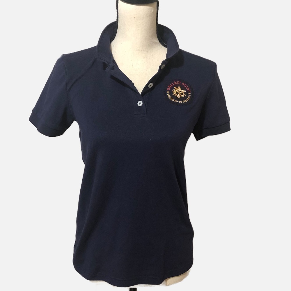 Ballast Point Brewing Johnnie-O Navy Blue Ladies Embroidered Polo Shirt Small